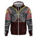 Custom Penrith Panthers Zip Hoodie Black Panther Warrior Polynesia Islander Rugby Mascot
