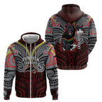 Custom Penrith Panthers Zip Hoodie Black Panther Warrior Polynesia Islander Rugby Mascot