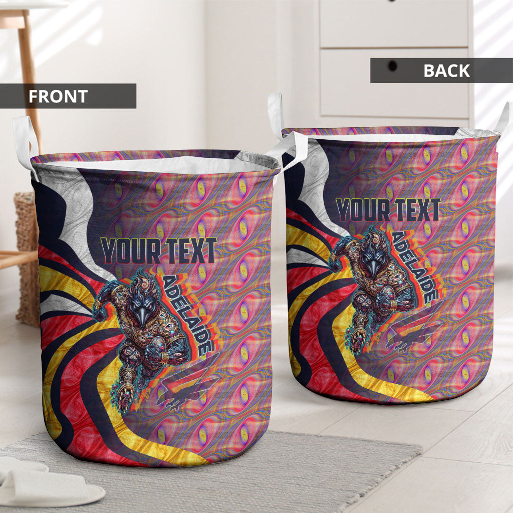Personalised Adelaide Crows Laundry Basket Trippy Psychedelic Abstract Art Mascot Football Fans