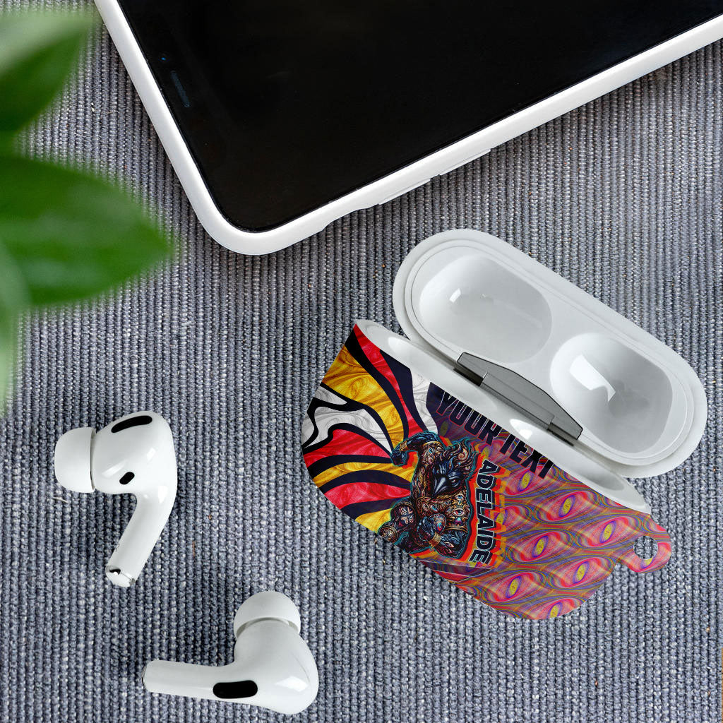 Personalised Adelaide Crows AirPods Case Trippy Psychedelic Abstract Art Mascot Football Fans
