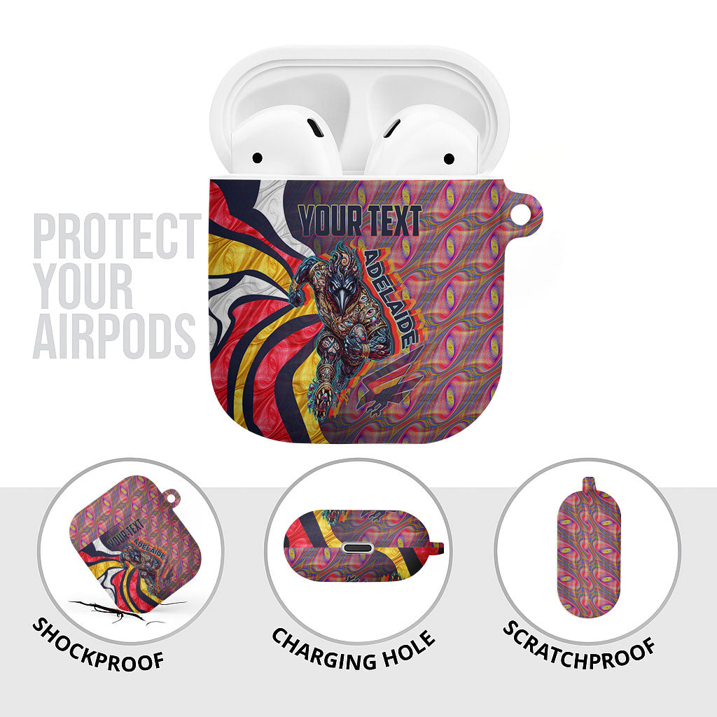 Personalised Adelaide Crows AirPods Case Trippy Psychedelic Abstract Art Mascot Football Fans