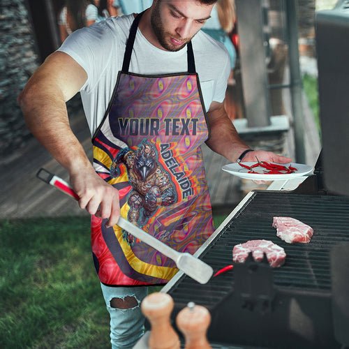 Personalised Adelaide Crows Apron Trippy Psychedelic Abstract Art Mascot Football Fans