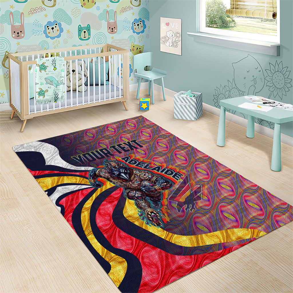 Personalised Adelaide Crows Area Rug Trippy Psychedelic Abstract Art Mascot Football Fans