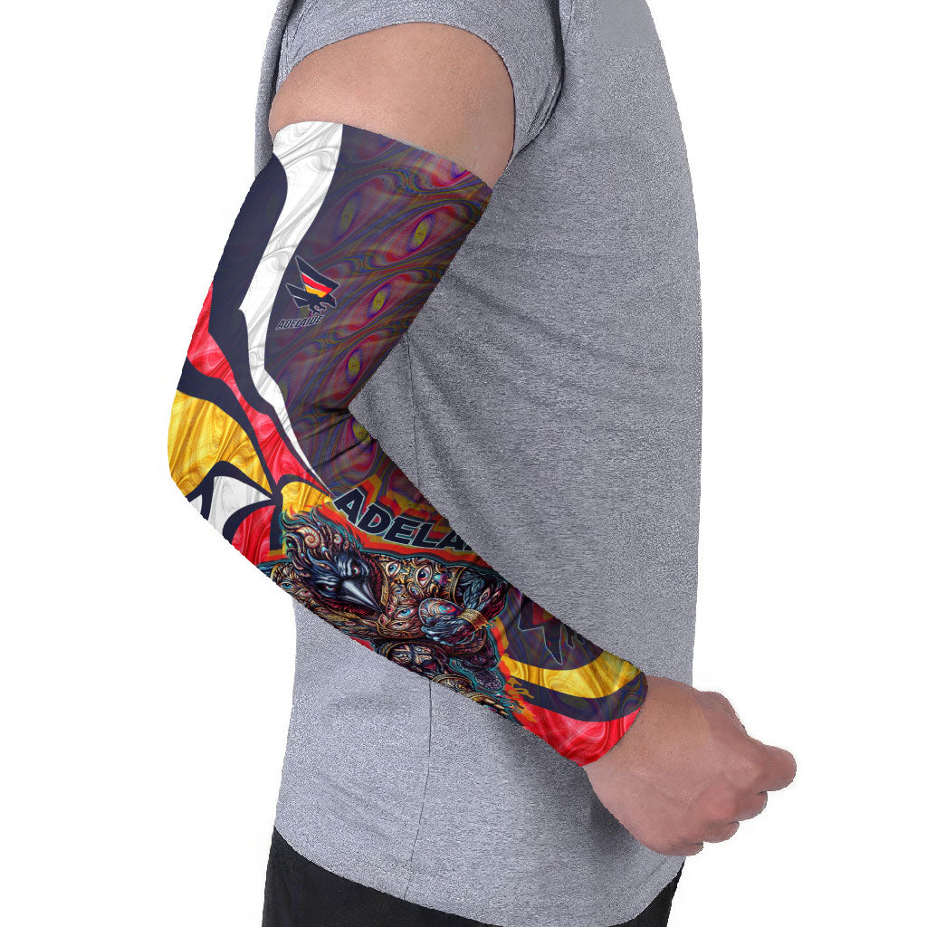 Personalised Adelaide Crows Arm Sleeves Trippy Psychedelic Abstract Art Mascot Football Fans