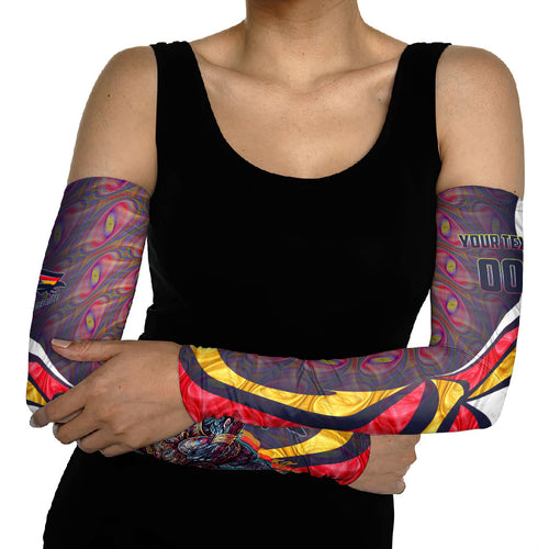 Personalised Adelaide Crows Arm Sleeves Trippy Psychedelic Abstract Art Mascot Football Fans