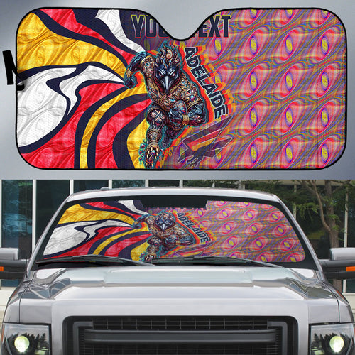 Personalised Adelaide Crows Auto Sun Shade Trippy Psychedelic Abstract Art Mascot Football Fans