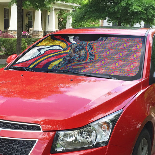 Personalised Adelaide Crows Auto Sun Shade Trippy Psychedelic Abstract Art Mascot Football Fans