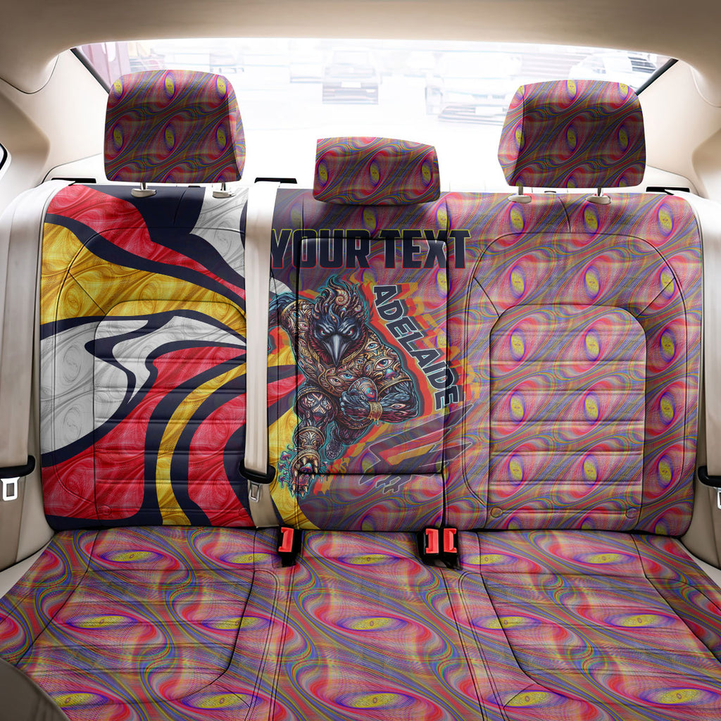 Personalised Adelaide Crows Back Car Seat Cover Trippy Psychedelic Abstract Art Mascot Football Fans
