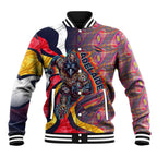 Personalised Adelaide Crows Baseball Jacket Trippy Psychedelic Abstract Art Mascot Football Fans