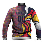 Personalised Adelaide Crows Baseball Jacket Trippy Psychedelic Abstract Art Mascot Football Fans