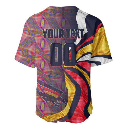 Personalised Adelaide Crows Baseball Jersey Trippy Psychedelic Abstract Art Mascot Football Fans