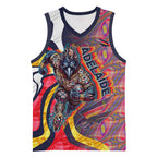 Personalised Adelaide Crows Basketball Jersey Trippy Psychedelic Abstract Art Mascot Football Fans