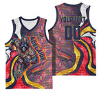 Personalised Adelaide Crows Basketball Jersey Trippy Psychedelic Abstract Art Mascot Football Fans
