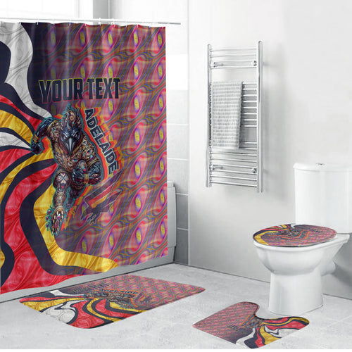 Personalised Adelaide Crows Bathroom Set Trippy Psychedelic Abstract Art Mascot Football Fans