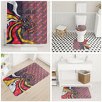 Personalised Adelaide Crows Bathroom Set Trippy Psychedelic Abstract Art Mascot Football Fans