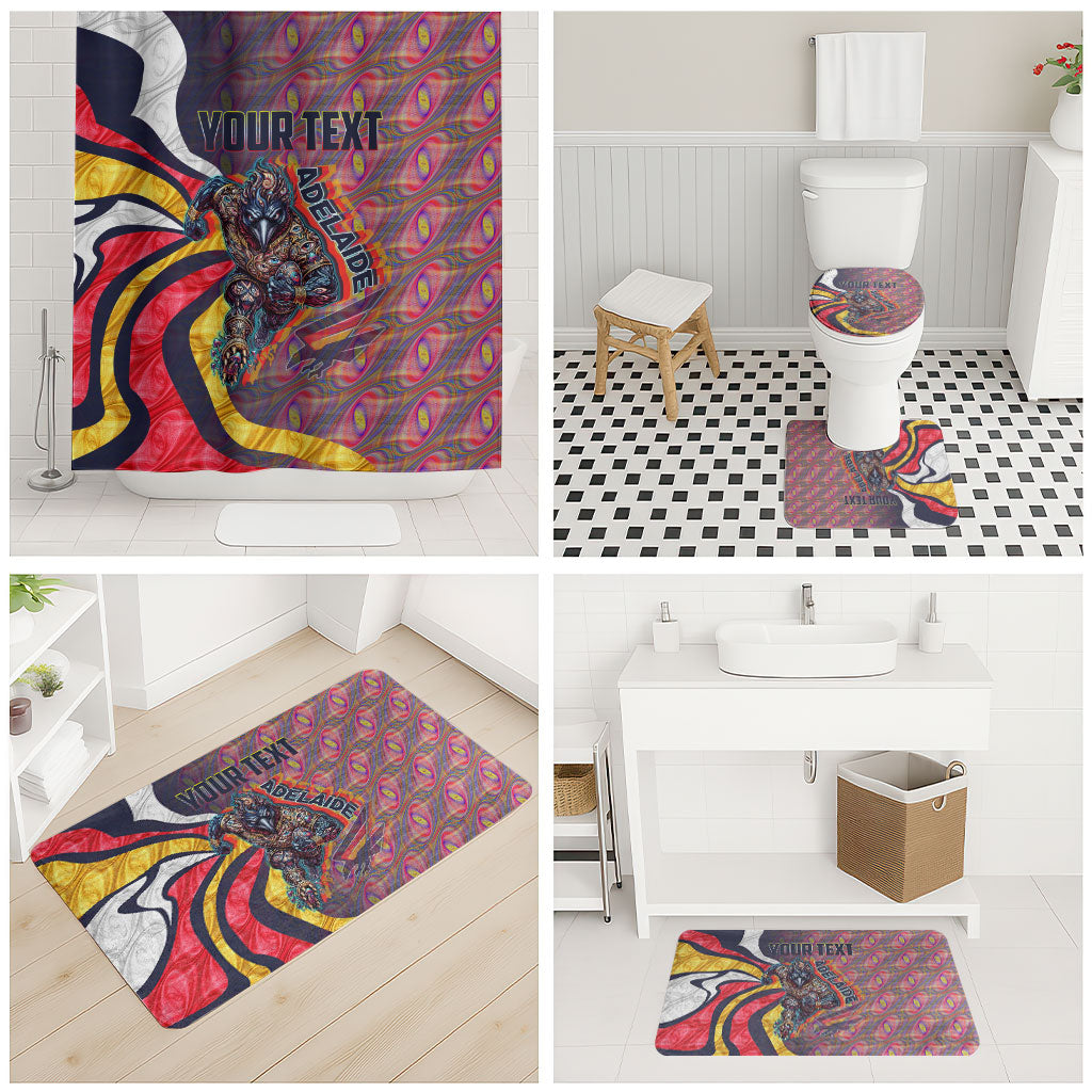Personalised Adelaide Crows Bathroom Set Trippy Psychedelic Abstract Art Mascot Football Fans
