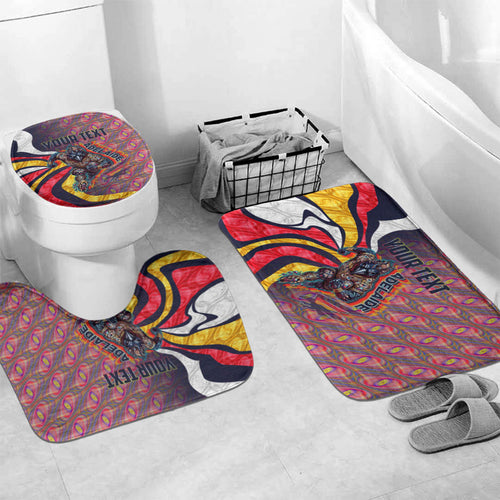 Personalised Adelaide Crows Bathroom Set Trippy Psychedelic Abstract Art Mascot Football Fans