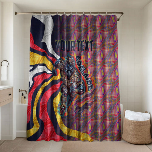 Personalised Adelaide Crows Bathroom Set Trippy Psychedelic Abstract Art Mascot Football Fans
