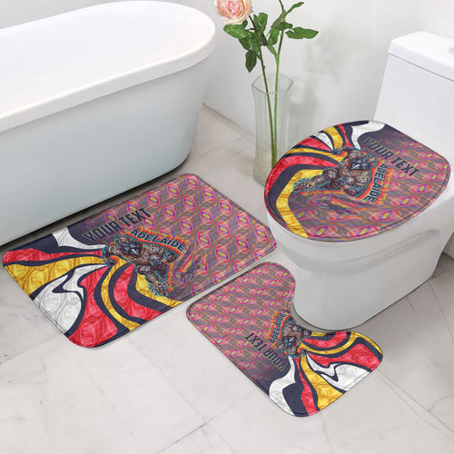 Personalised Adelaide Crows Bathroom Set Trippy Psychedelic Abstract Art Mascot Football Fans