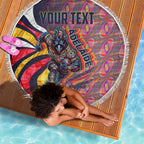 Personalised Adelaide Crows Beach Blanket Trippy Psychedelic Abstract Art Mascot Football Fans
