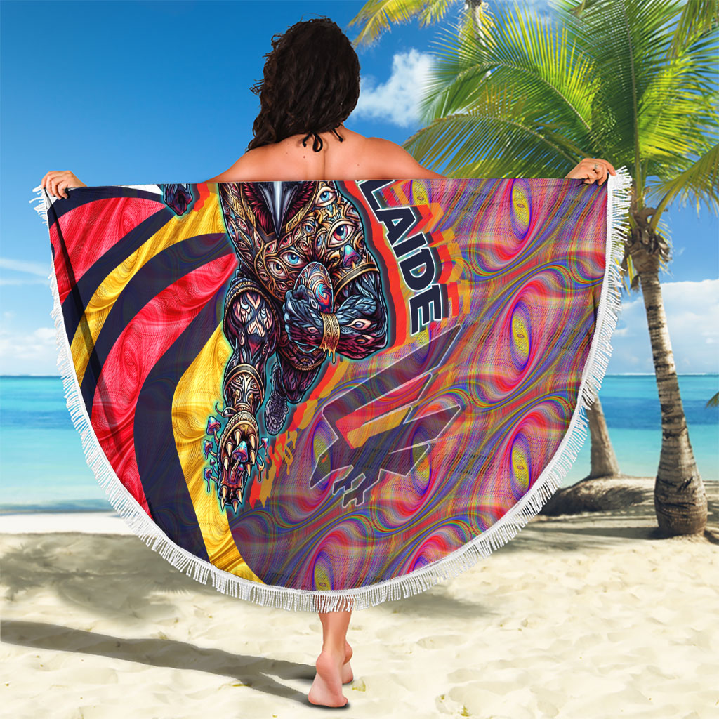Personalised Adelaide Crows Beach Blanket Trippy Psychedelic Abstract Art Mascot Football Fans