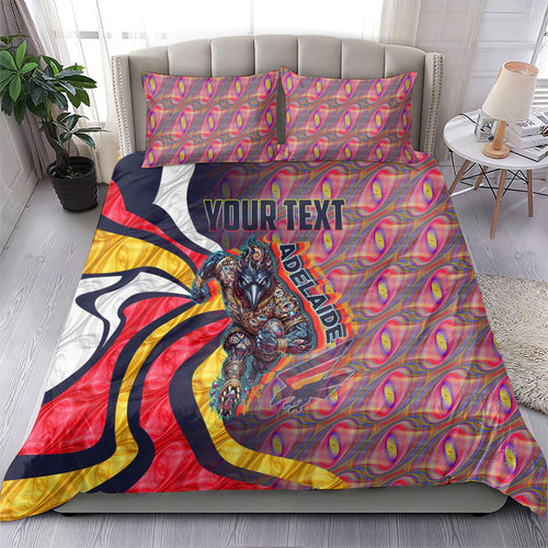 Personalised Adelaide Crows Bedding Set Trippy Psychedelic Abstract Art Mascot Football Fans
