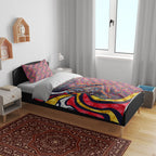 Personalised Adelaide Crows Bedding Set Trippy Psychedelic Abstract Art Mascot Football Fans