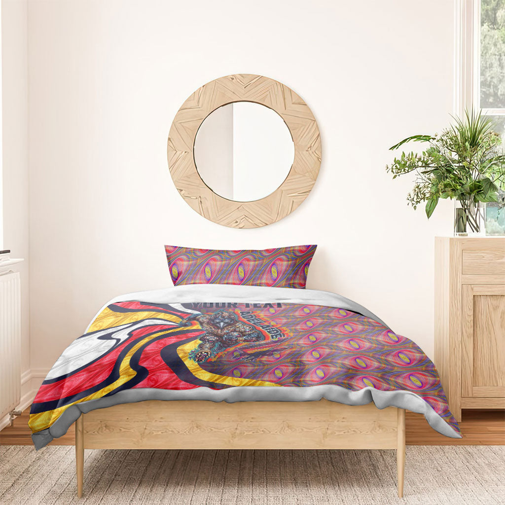 Personalised Adelaide Crows Bedding Set Trippy Psychedelic Abstract Art Mascot Football Fans
