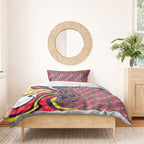Personalised Adelaide Crows Bedding Set Trippy Psychedelic Abstract Art Mascot Football Fans