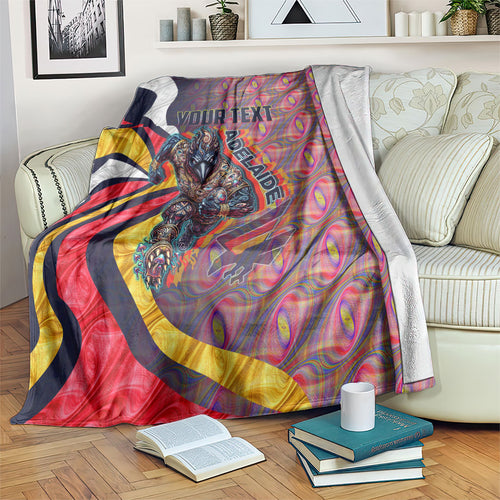 Personalised Adelaide Crows Blanket Trippy Psychedelic Abstract Art Mascot Football Fans