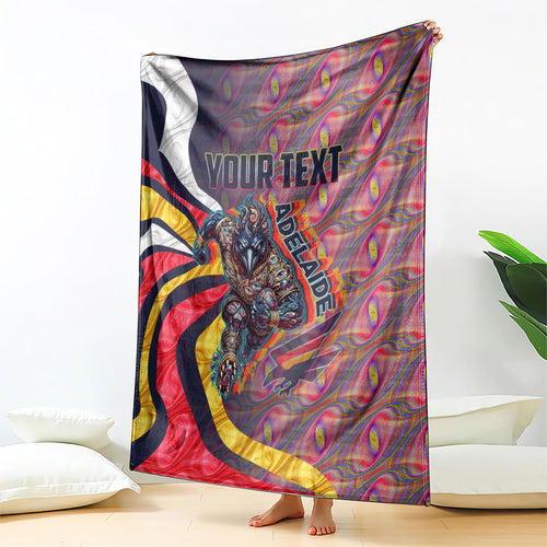 Personalised Adelaide Crows Blanket Trippy Psychedelic Abstract Art Mascot Football Fans