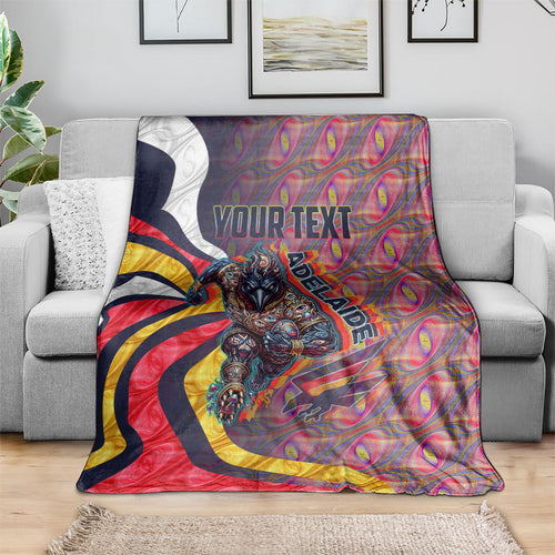 Personalised Adelaide Crows Blanket Trippy Psychedelic Abstract Art Mascot Football Fans