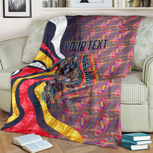 Personalised Adelaide Crows Blanket Trippy Psychedelic Abstract Art Mascot Football Fans