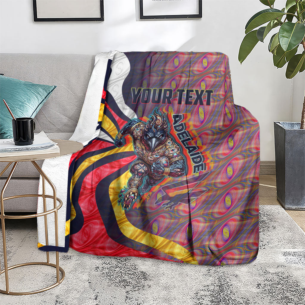 Personalised Adelaide Crows Blanket Trippy Psychedelic Abstract Art Mascot Football Fans