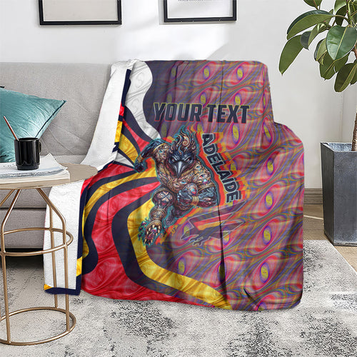 Personalised Adelaide Crows Blanket Trippy Psychedelic Abstract Art Mascot Football Fans