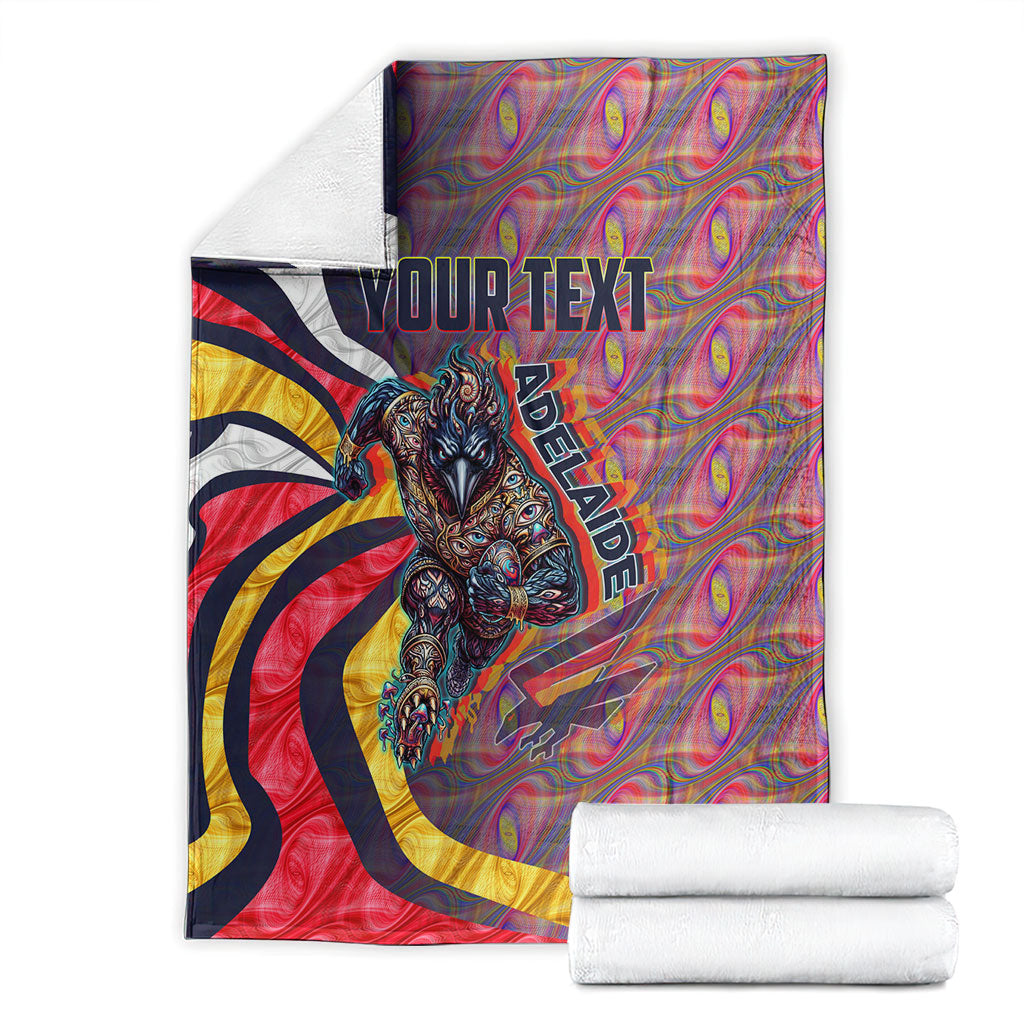 Personalised Adelaide Crows Blanket Trippy Psychedelic Abstract Art Mascot Football Fans