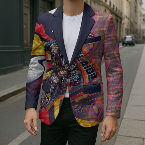Personalised Adelaide Crows Blazer Trippy Psychedelic Abstract Art Mascot Football Fans