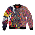 Personalised Adelaide Crows Bomber Jacket Trippy Psychedelic Abstract Art Mascot Football Fans