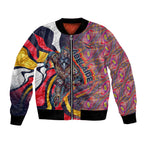 Personalised Adelaide Crows Bomber Jacket Trippy Psychedelic Abstract Art Mascot Football Fans