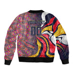 Personalised Adelaide Crows Bomber Jacket Trippy Psychedelic Abstract Art Mascot Football Fans