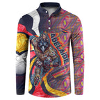 Personalised Adelaide Crows Button Sweatshirt Trippy Psychedelic Abstract Art Mascot Football Fans