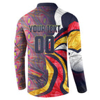 Personalised Adelaide Crows Button Sweatshirt Trippy Psychedelic Abstract Art Mascot Football Fans