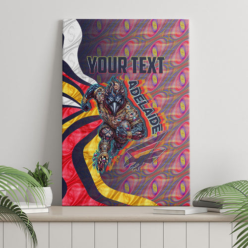Personalised Adelaide Crows Canvas Wall Art Trippy Psychedelic Abstract Art Mascot Football Fans
