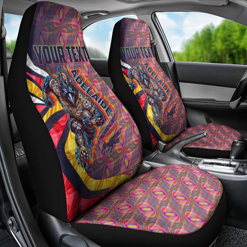 Personalised Adelaide Crows Car Seat Cover Trippy Psychedelic Abstract Art Mascot Football Fans