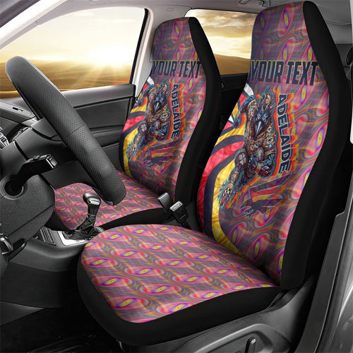 Personalised Adelaide Crows Car Seat Cover Trippy Psychedelic Abstract Art Mascot Football Fans