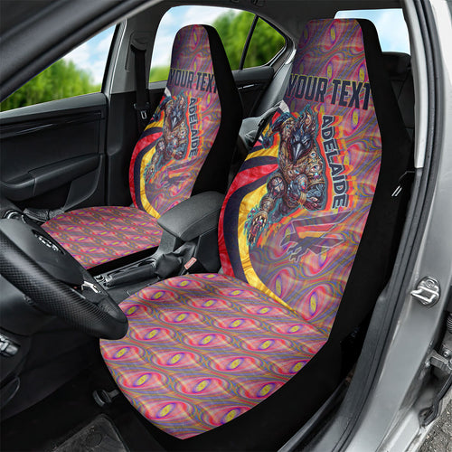 Personalised Adelaide Crows Car Seat Cover Trippy Psychedelic Abstract Art Mascot Football Fans