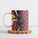 Personalised Adelaide Crows Ceramic Mug Trippy Psychedelic Abstract Art Mascot Football Fans