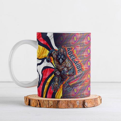 Personalised Adelaide Crows Ceramic Mug Trippy Psychedelic Abstract Art Mascot Football Fans