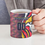 Personalised Adelaide Crows Ceramic Mug Trippy Psychedelic Abstract Art Mascot Football Fans