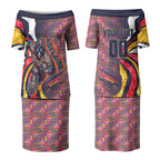 Personalised Adelaide Crows Couples Matching Puletasi and Hawaiian Shirt Trippy Psychedelic Abstract Art Mascot Football Fans